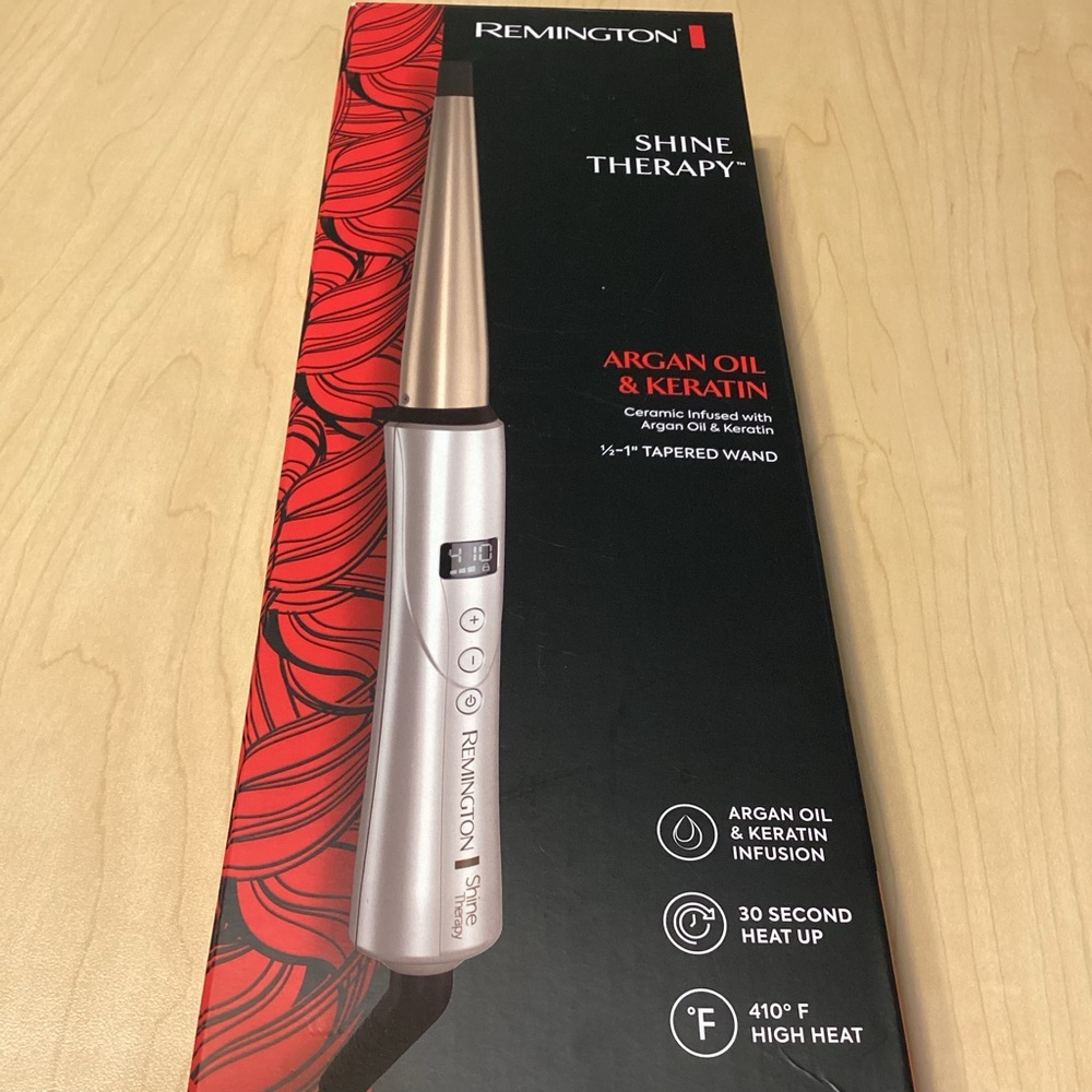 REMINGTON SHINE THERAPY Argan Oil & Keratin Infused Tapered Curling Iron